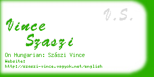 vince szaszi business card